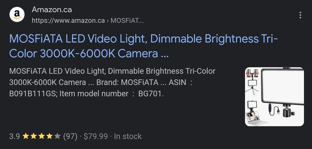 MosFiata LED Video/Camera Light - Dimmable - 4500LM