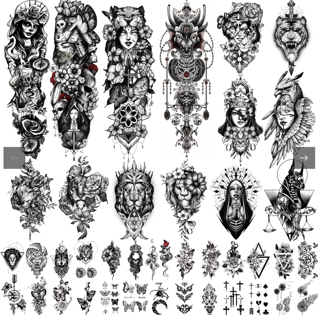 Womens Temporary Tattoos - 40 Pack