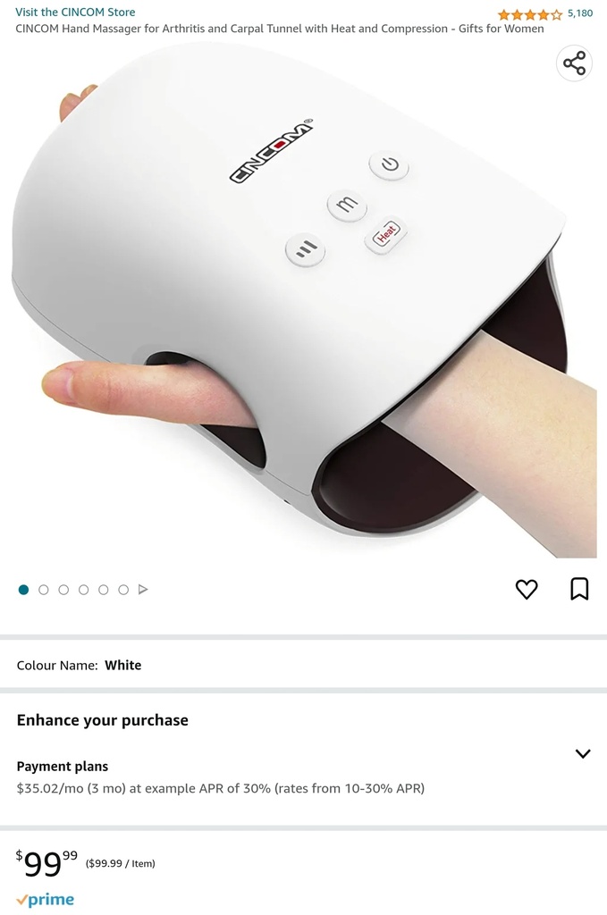 Cincom Hand Massager w/ Heat & Compression