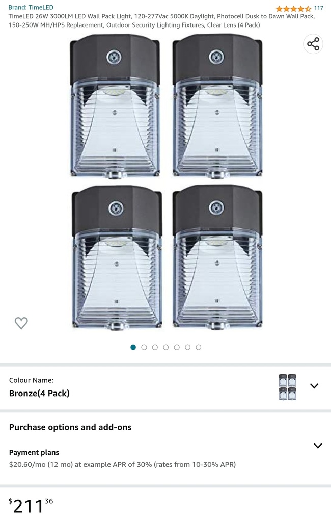 TimeLED 3000LM LED Wall Lights - 4 Pack