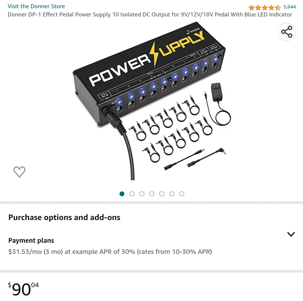 Donner DP-1 Effect Pedal Power Supply