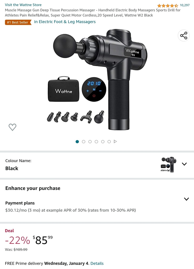 Wattne W2 Massage Gun - Black