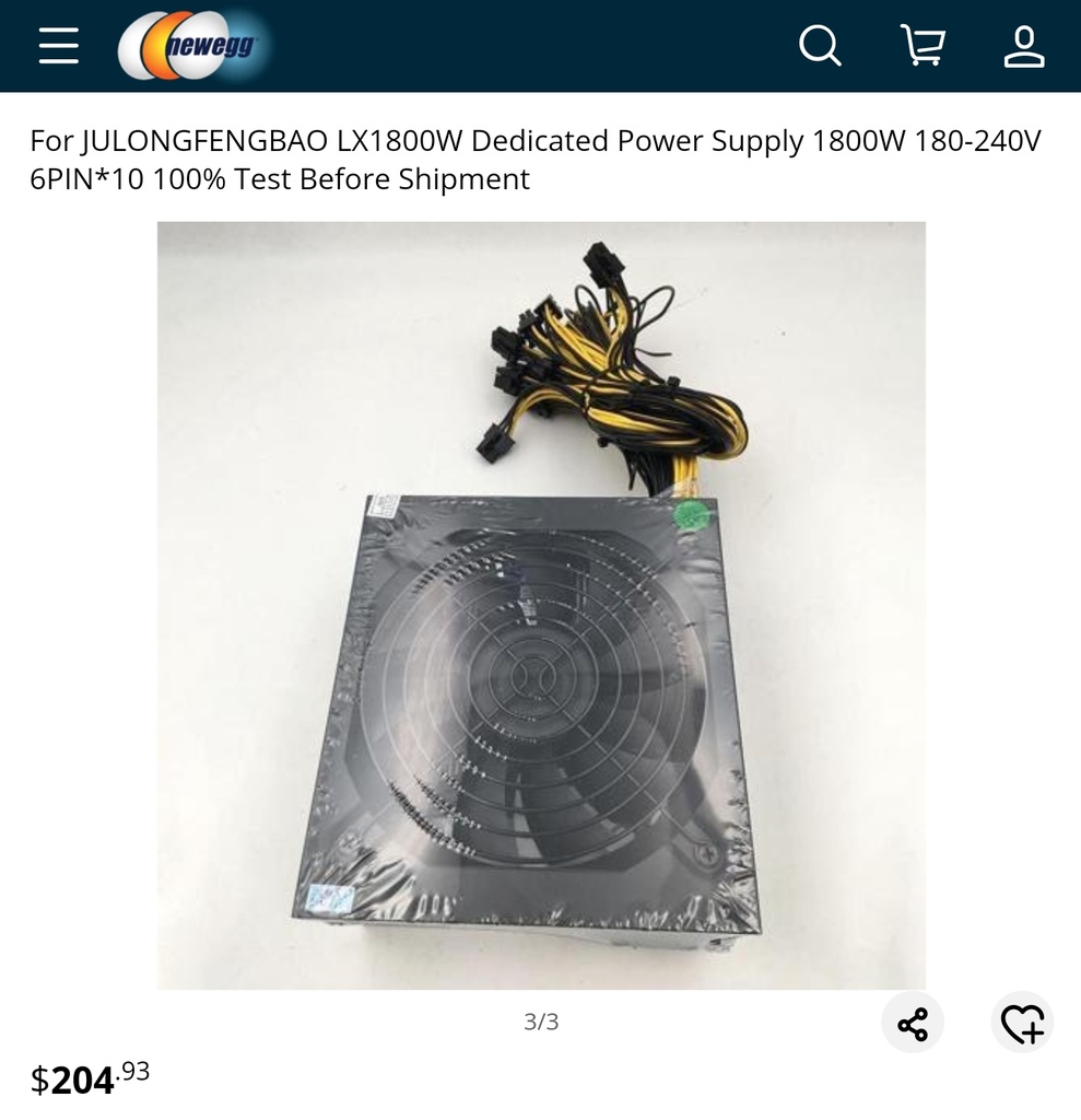 LX1800W Dedicated Power Supply - 1800W - 6Pin x 10