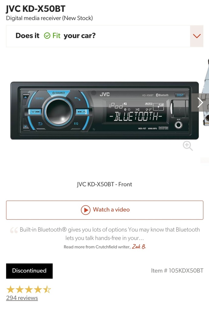 JVC KD-X50BT - Digital Media Headunit Receiver 