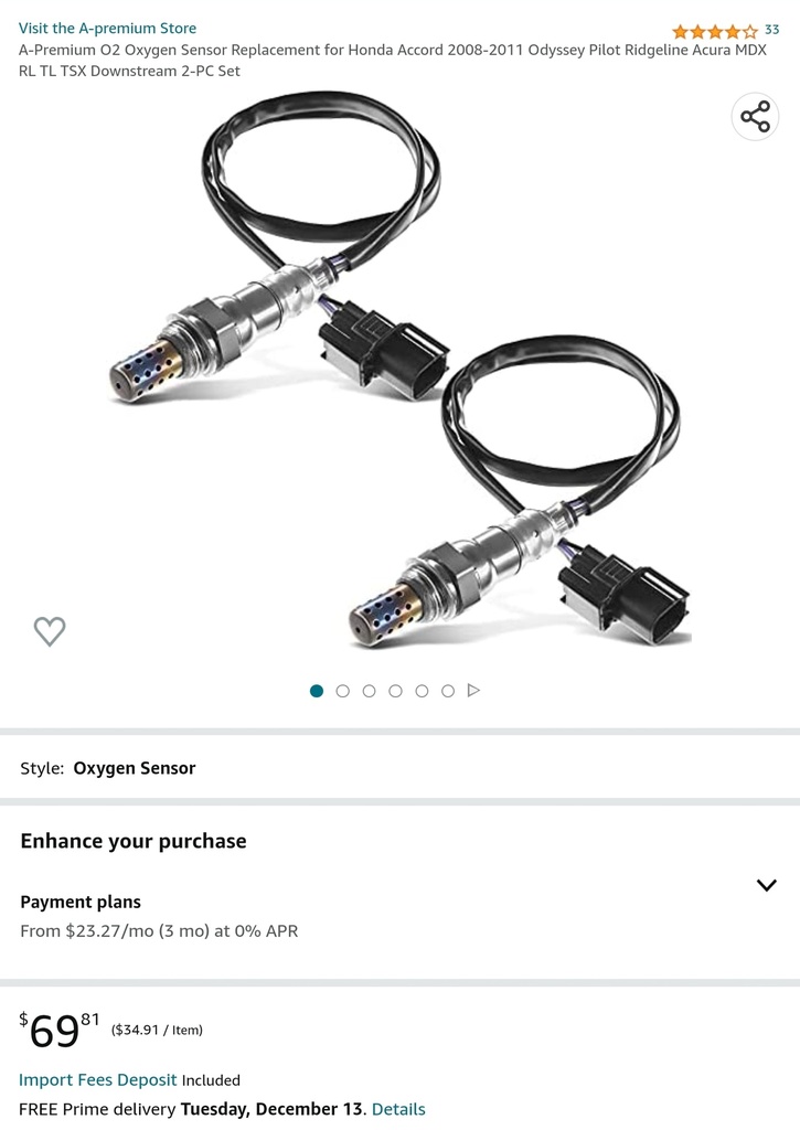 A-Premium O2 Oxygen Sensor Replacement - Honda & Acura - See Description