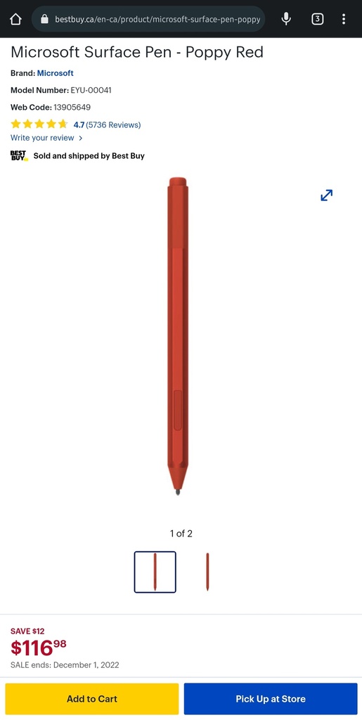 Microsoft Surface Pen - Poppy Red