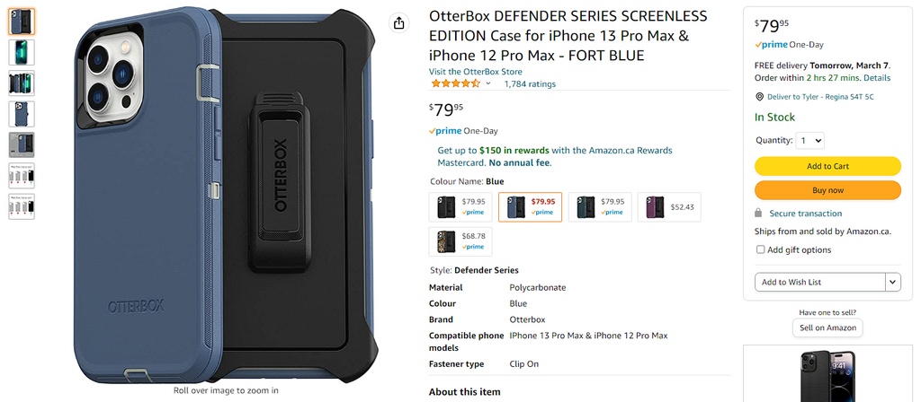 OtterBox Defender - iPhone 13 Pro Max - Black - Wireless Charging Compatible