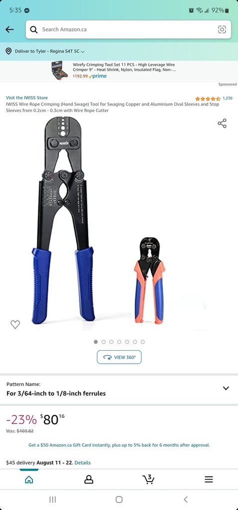 IWISS Wire Rope Crimping Tool (Hand Swage) & Rope Cutter