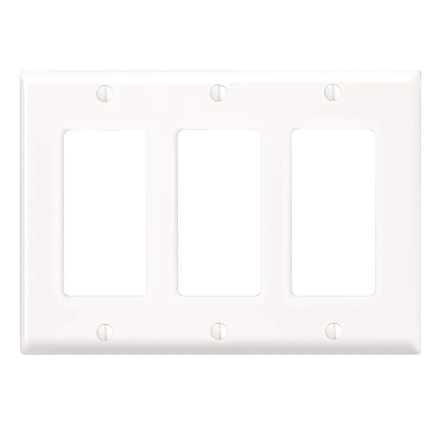 3 Gang Wall Plate - White - Standard