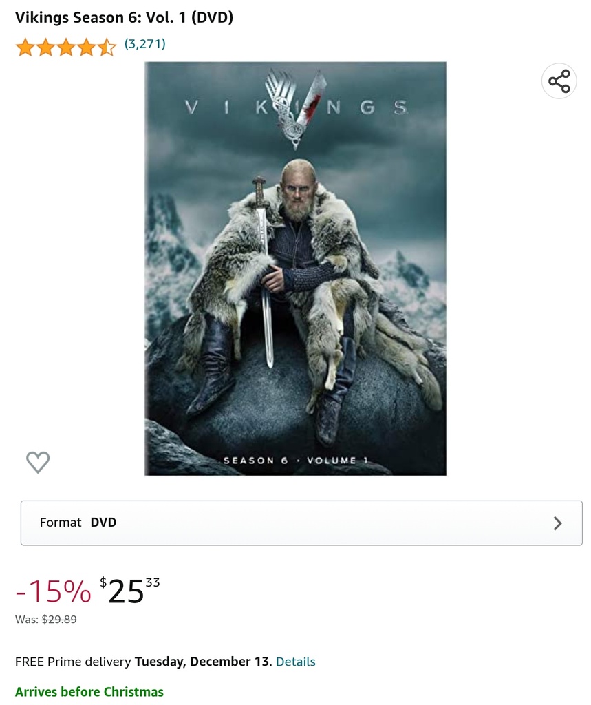 Vikings Season 6: Vol 1 - DVD