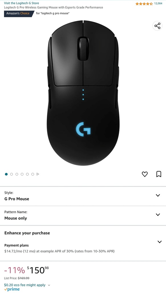 Logitech G Pro Wireless Gaming Mouse - New In Box