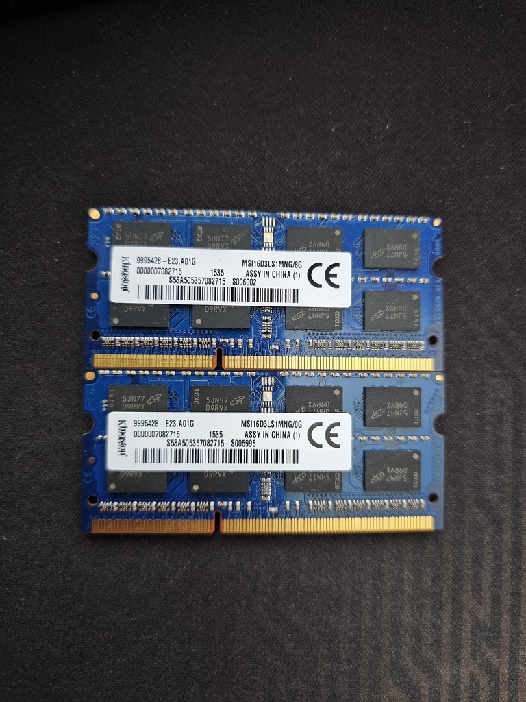 Kingston DDR3 Laptop RAM - 2x8GB Sticks - 16GB Total