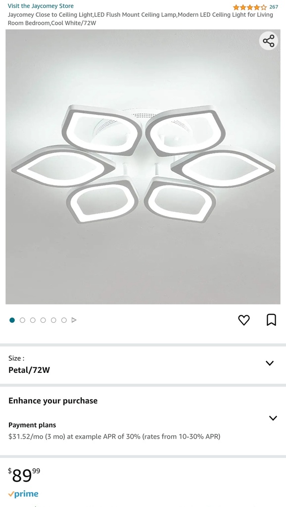 Petal LED Ceiling Light - 72W - Cool White