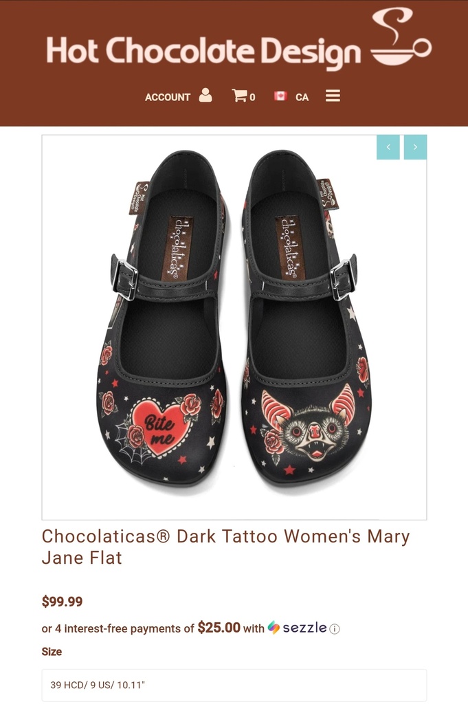 Hot Chocolate Design - Chocolaticas Dark Tattoo Women's Mary Jane Flat Shoes