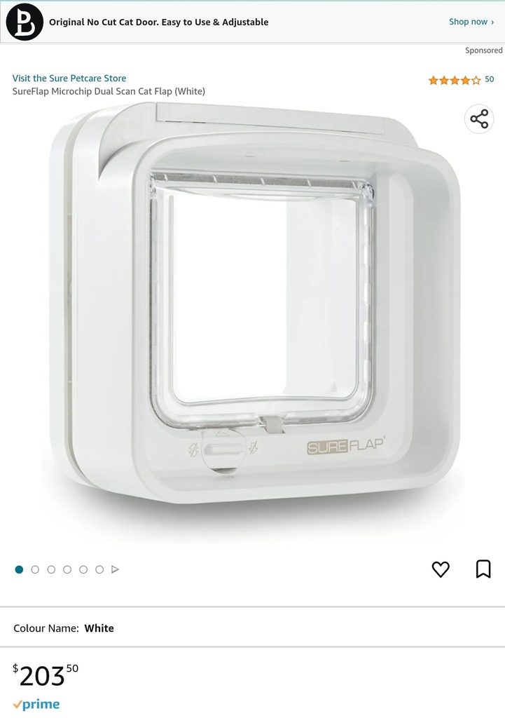 SureFlap - Microchip Dual Scan Cat Flap for Door (White)