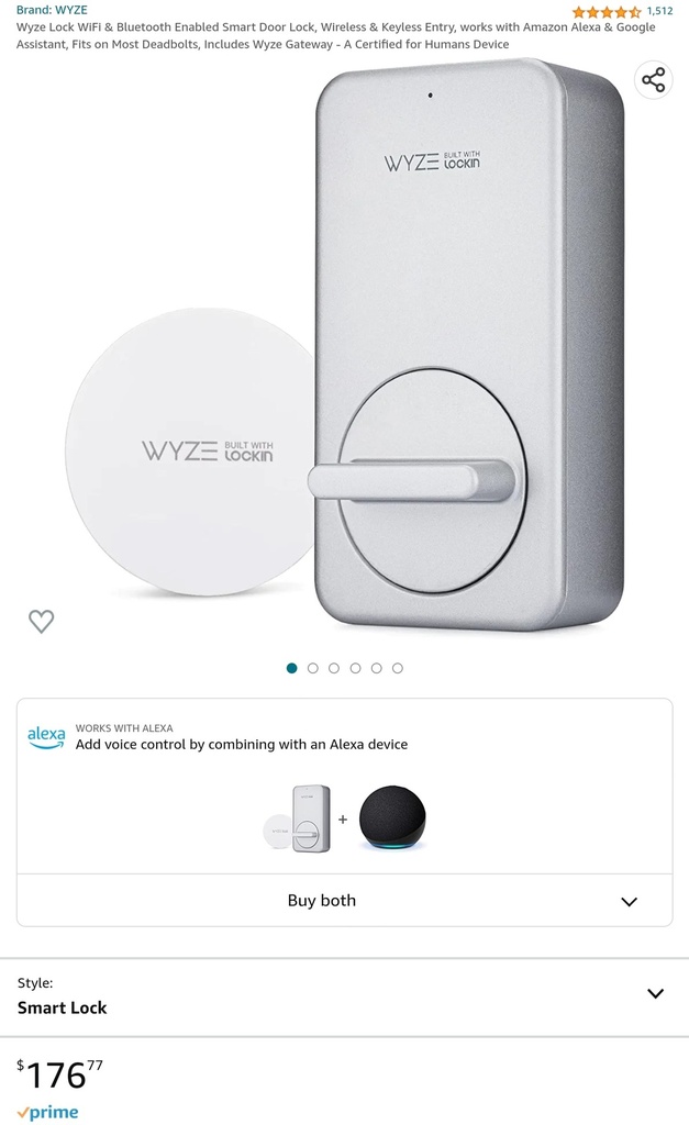 Wyze Wi-Fi & Bluetooth Enabled Smart Door Lock