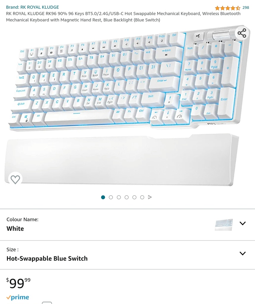 Royal Kludge - RK96 Mechanical RGB Gaming Keyboard - Blue Switches