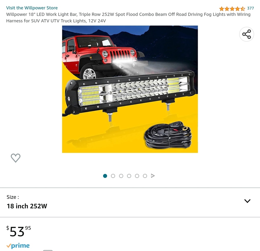 Willpower 18" LED Light Bar - Triple Row - 252W