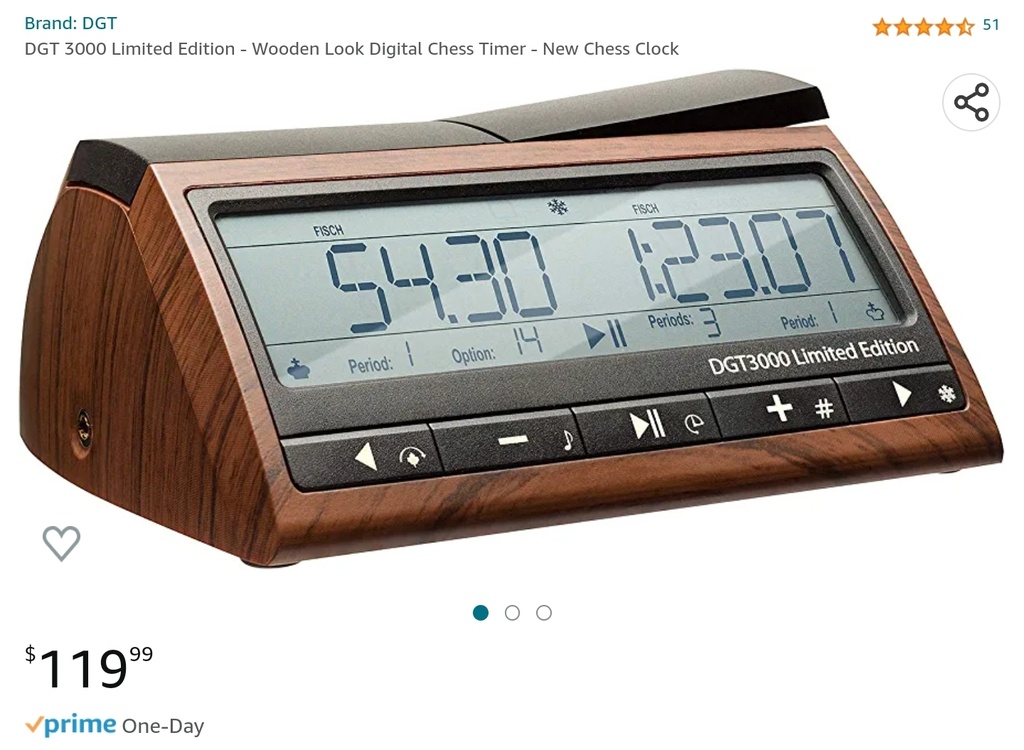 DGT 3000 Limited Edition - Wooden Look Digital Chess Timer