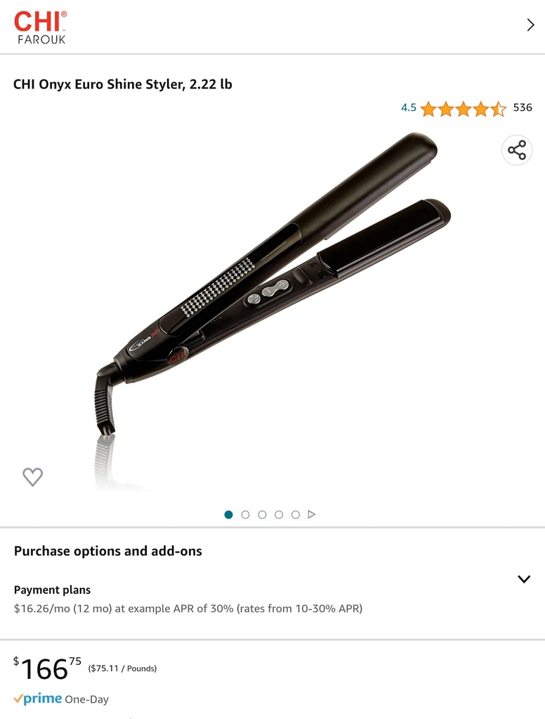 Chi Onyx Euro Shine Styler - Hair Straightener