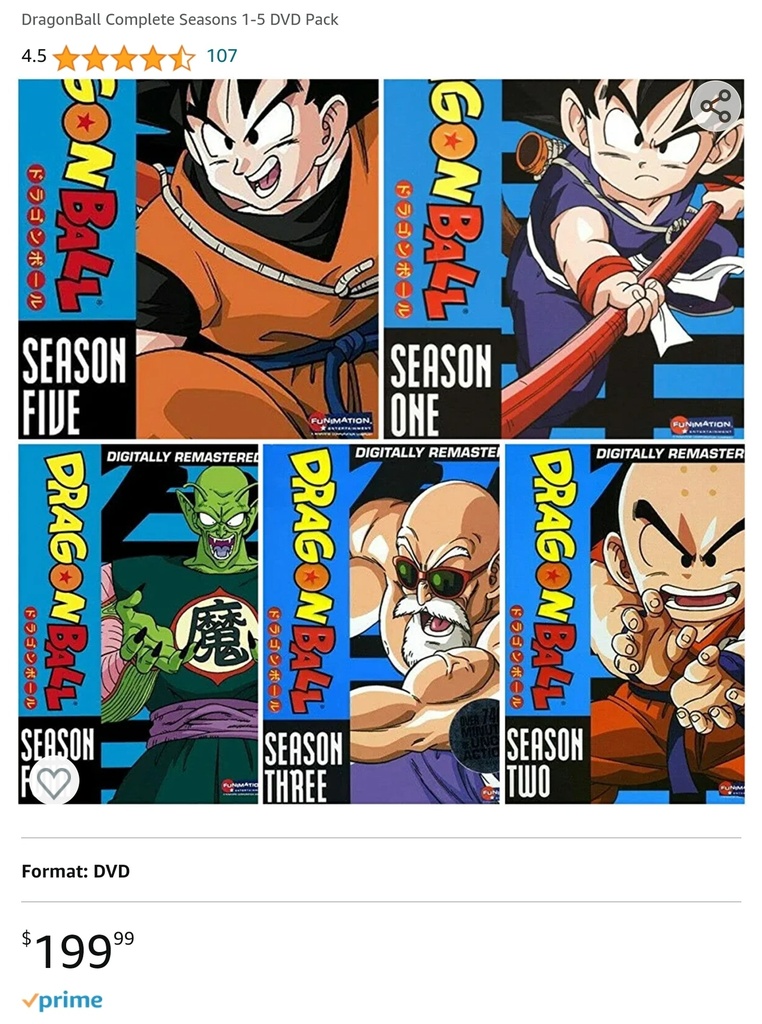 DragonBall Complete Seasons, 1-5 DVD Pack