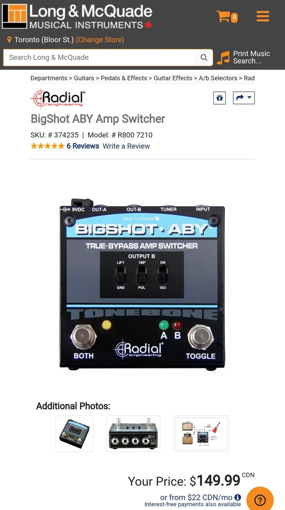 Radial BigShot ABY Amp Switcher