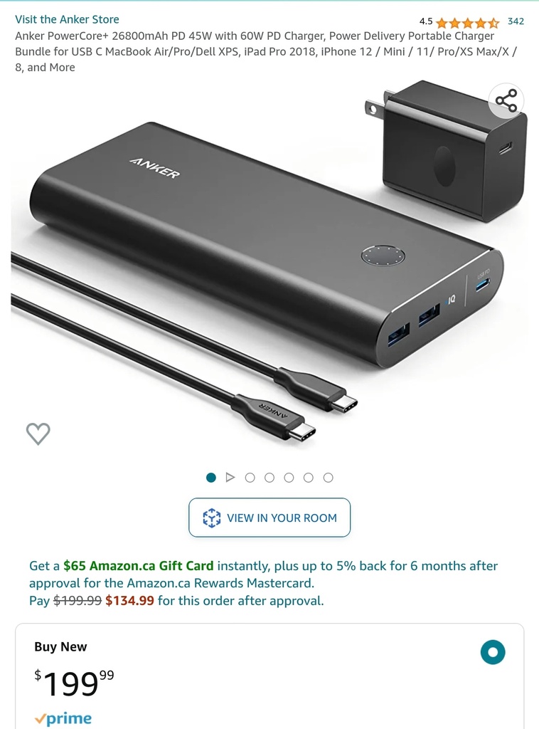 Anker PowerCore+ 26800mAh PD 45W w/ 60W PD Charger