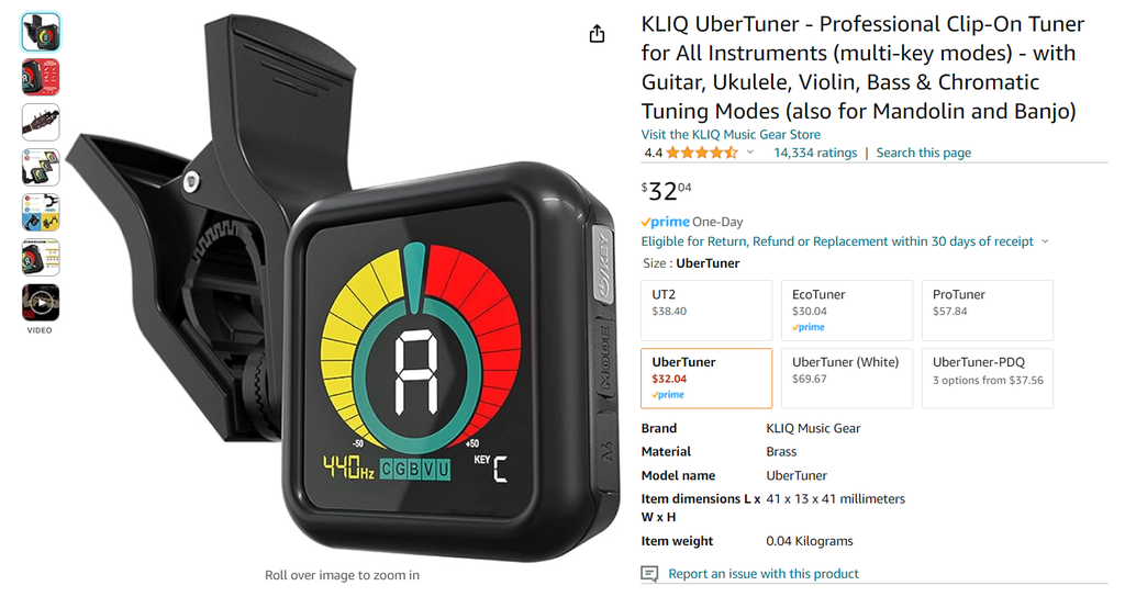 KLIQ UberTuner - Professional Clip On Tuner