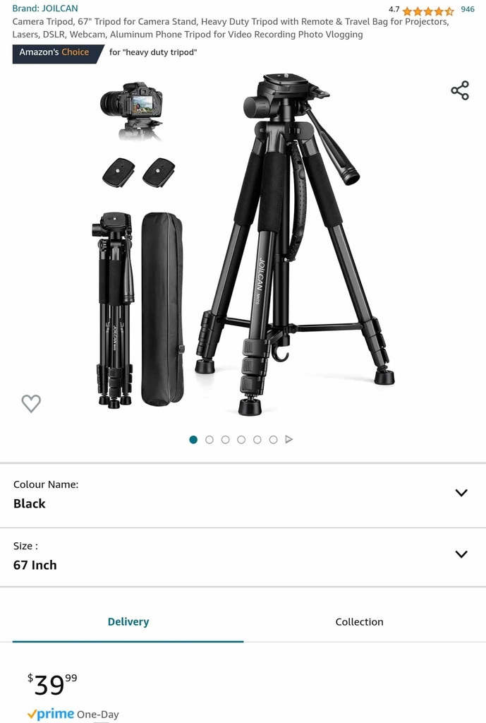 Joilcan 67" Tripod w/ Bag