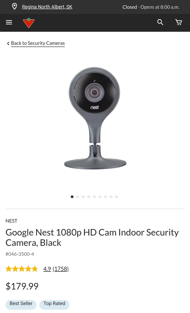 Google Nest 1080P HD Indoor Camera