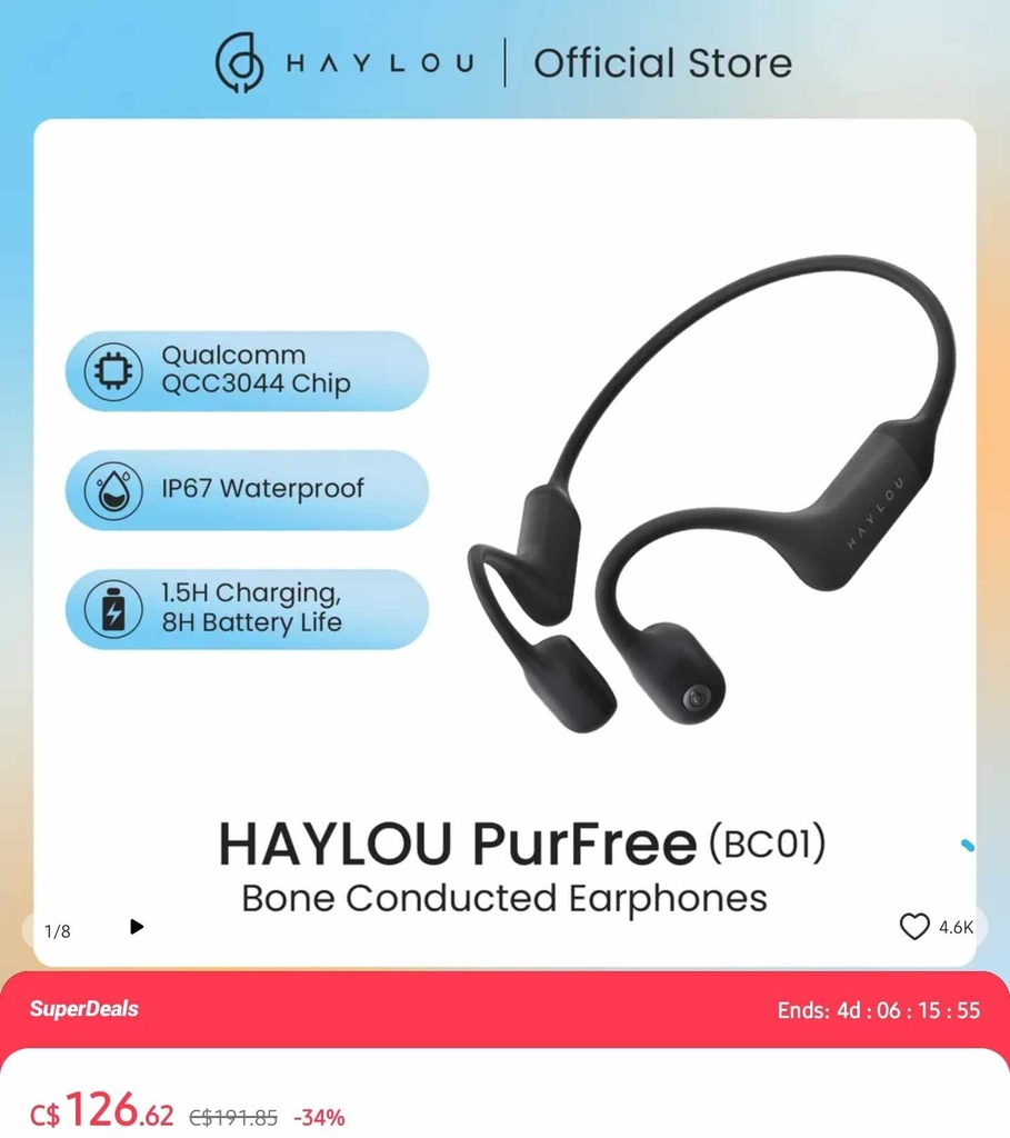 Haylou PurFree BC01 - Bone Conduction Earphones