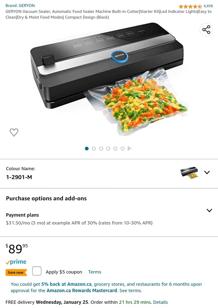 Geryon Vacuum Sealer - Black