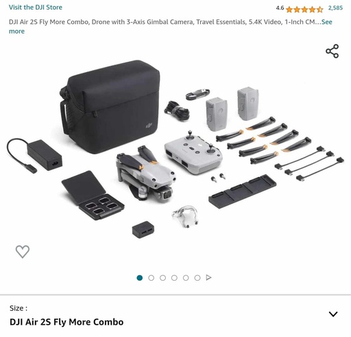 DJI Air 2S - Fly More Combo - 3 Batteries, Charging Dock