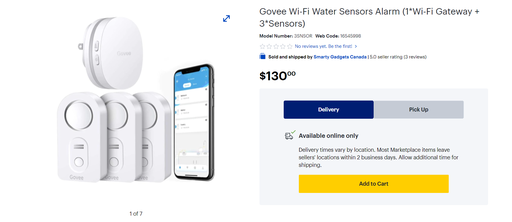 Govee WiFi Water Leak Detector Sensors - 3 Pack
