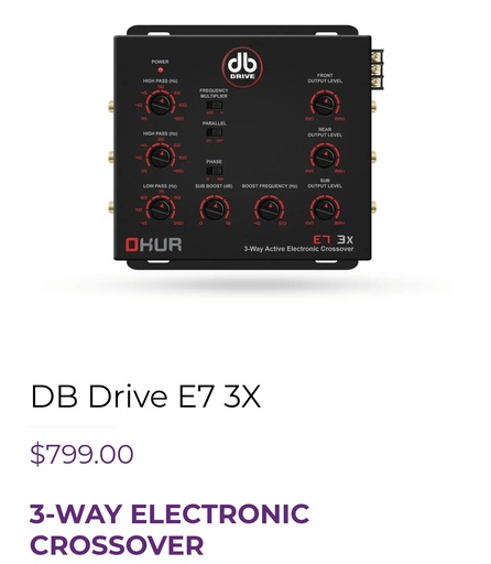 DB Drive - DKUR - E7 3X - 3 Way Electronic Crossover