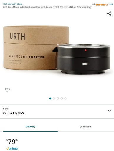 URTH Lens Mount Adapter - Canon EF/EF-S Lens to Nikon Z Camera Body