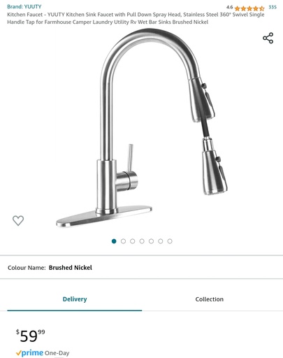 Yuuty Kitchen Faucet w/ Pull Down Spray Head - Stainless Steel