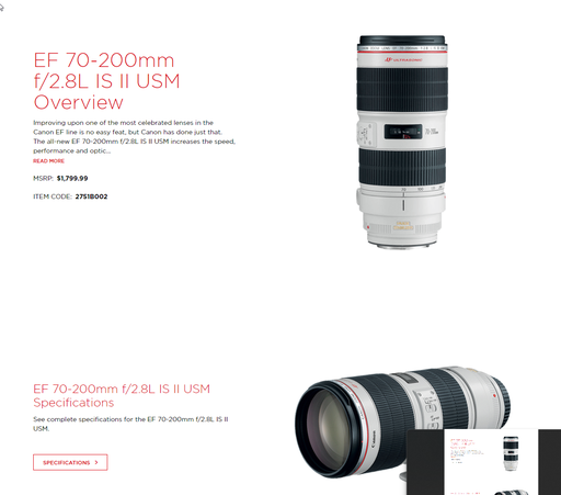 Canon EF 70-200mm F/2.8 BL IS II USM Telephoto Zoom Lens for Canon SLR Cameras (Have Adapter for Sony E-Mount)