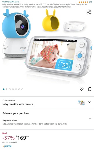 Kawa Baby Monitor with Screen - No Wifi Required