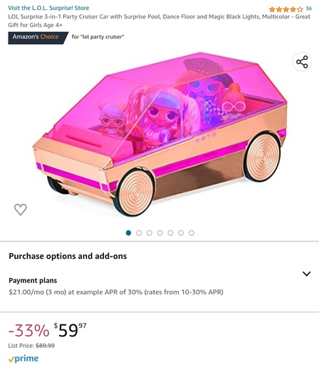 L.O.L. Surprise 3-in-1 Party Cruiser Car