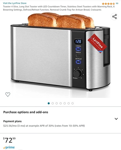 iKich - 4 Slice Toaster - Stainless Steel