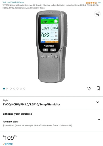 Vivosun Formaldehyde Detector, Air Quality Monitor