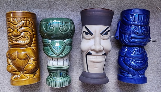 Tiki Mugs - 4 Pack - Assorted