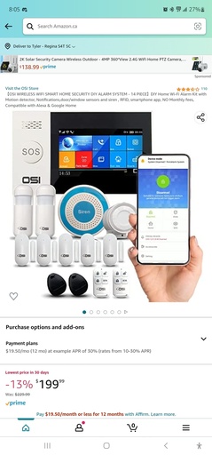 14Pc - OSI Wireless Wi-Fi Smart Home Security DIY Alarm System