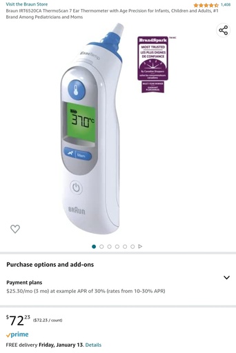 Braun Thermoscan 7 - Ear Thermometer wth Age Precsion