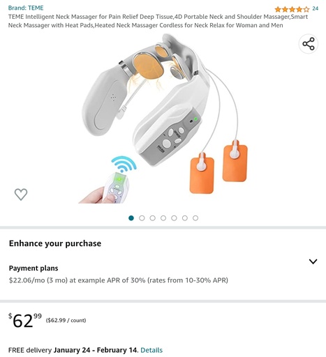 TEME Intelligent Neck Massager with Heat Pads