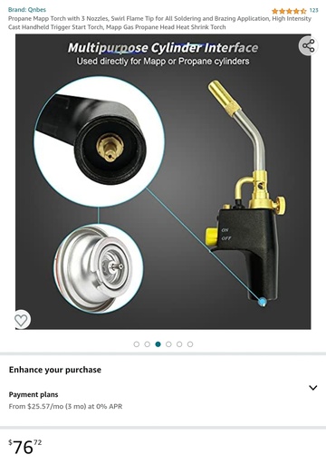 Propane Mapp Torch - Directly To Cylinder