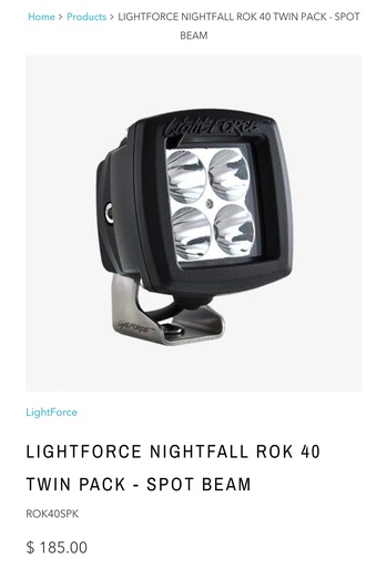 LightForce Nightfall ROK 40 Twin Pack - Spot Beam