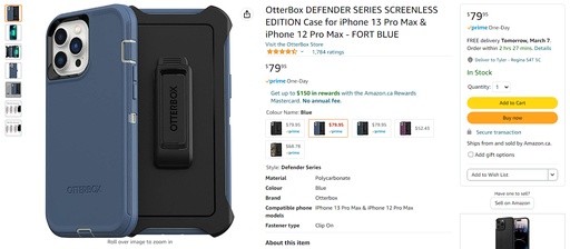 OtterBox Defender - iPhone 13 Pro Max - Black - Wireless Charging Compatible