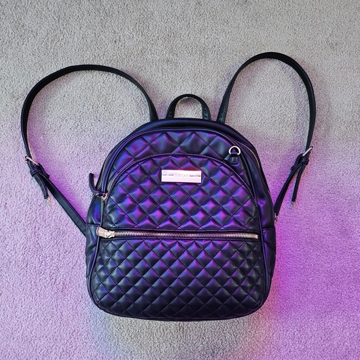 Steve Madden - Cute Black & Gold - Stitched Leather Backpack